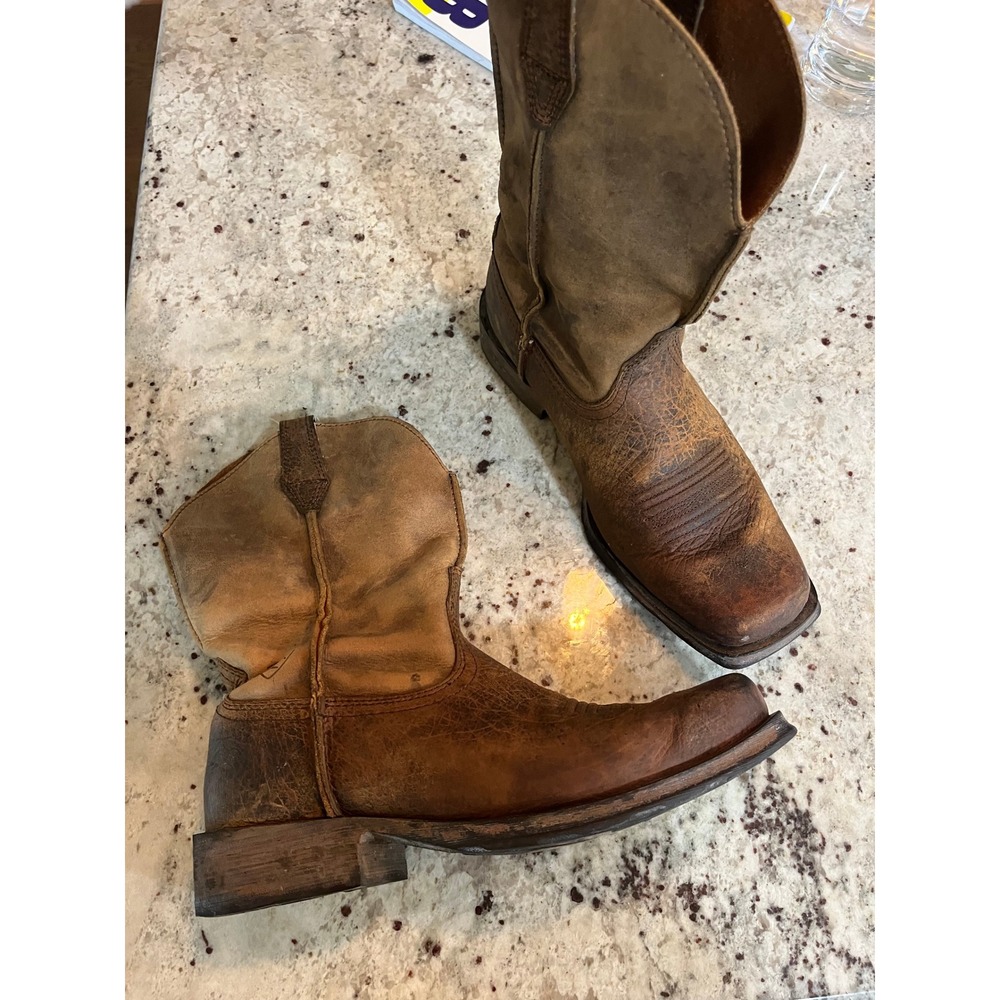 Ariat Heritage Roughstock Brown Leather Western Cowboy Boots Mens 9 EE Wide